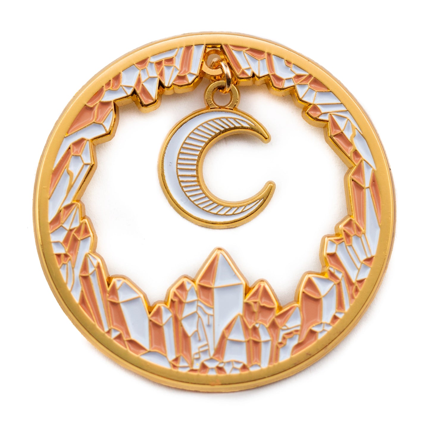 Crystal Moon Charm Enamel Pin