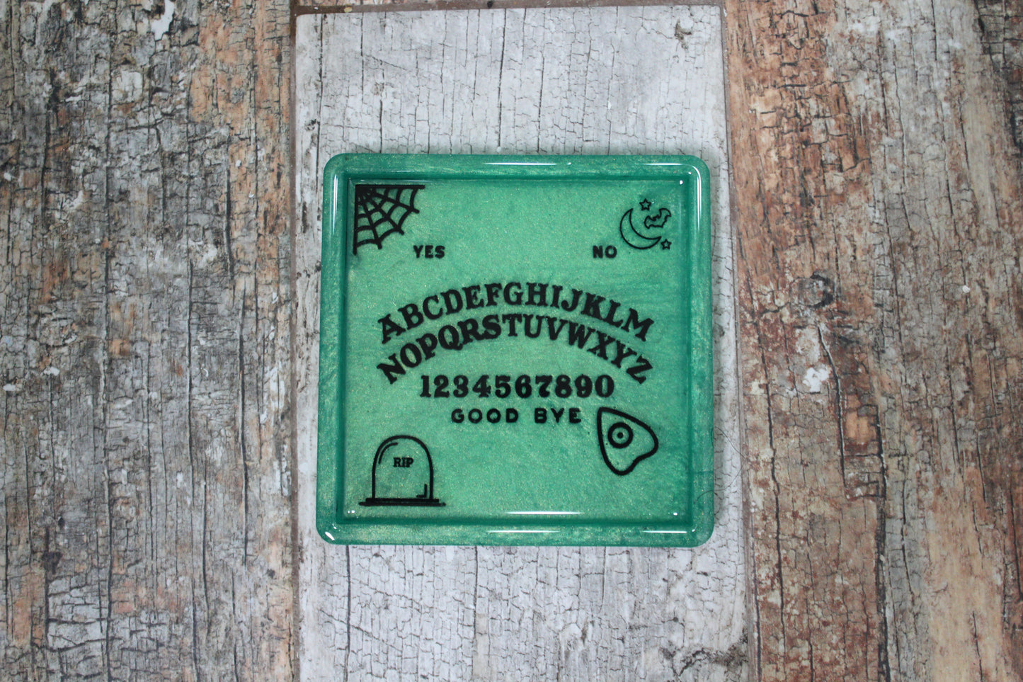 Mini Square Ouija Tray in Green and Black