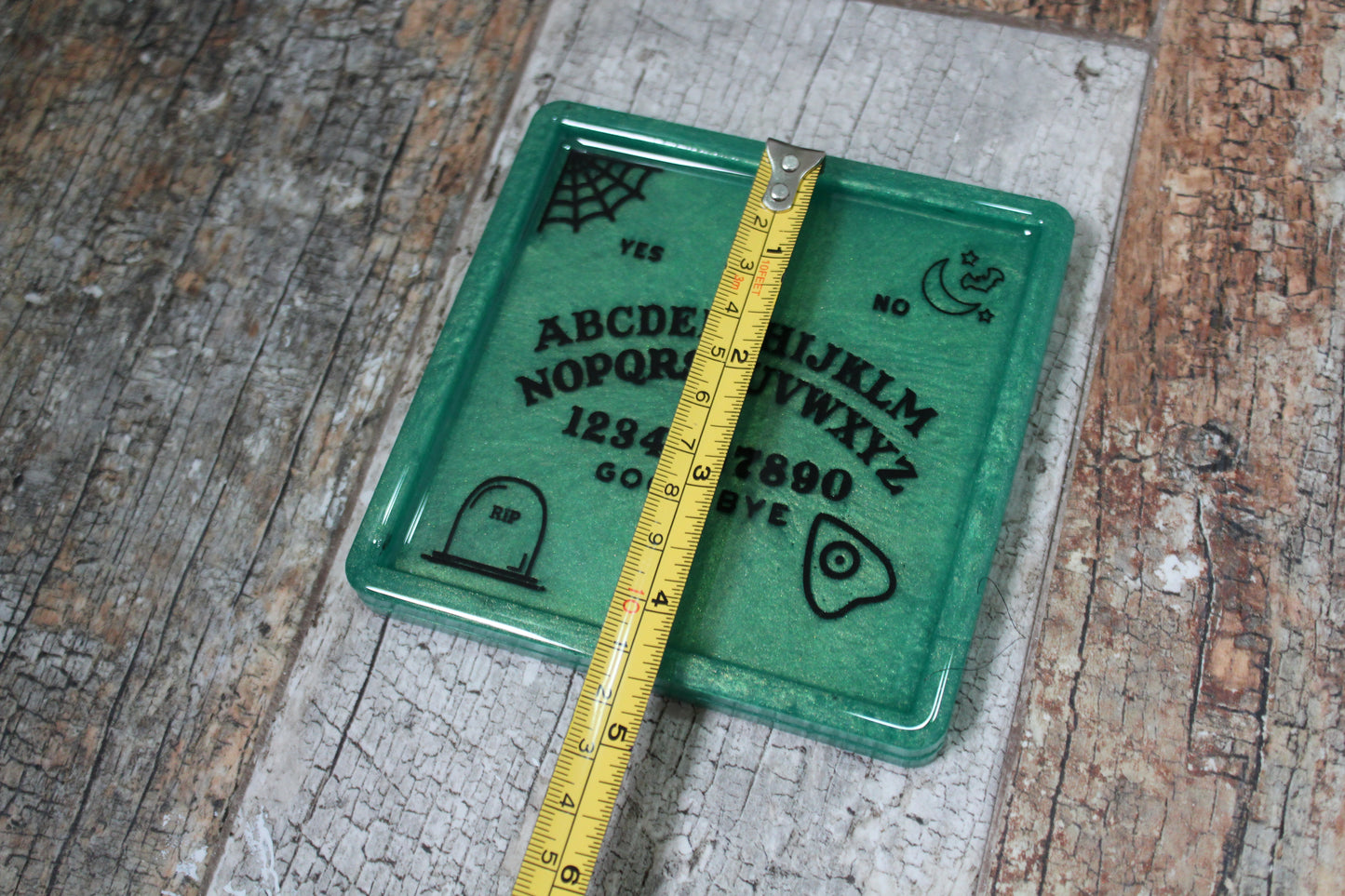 Mini Square Ouija Tray in Green and Black