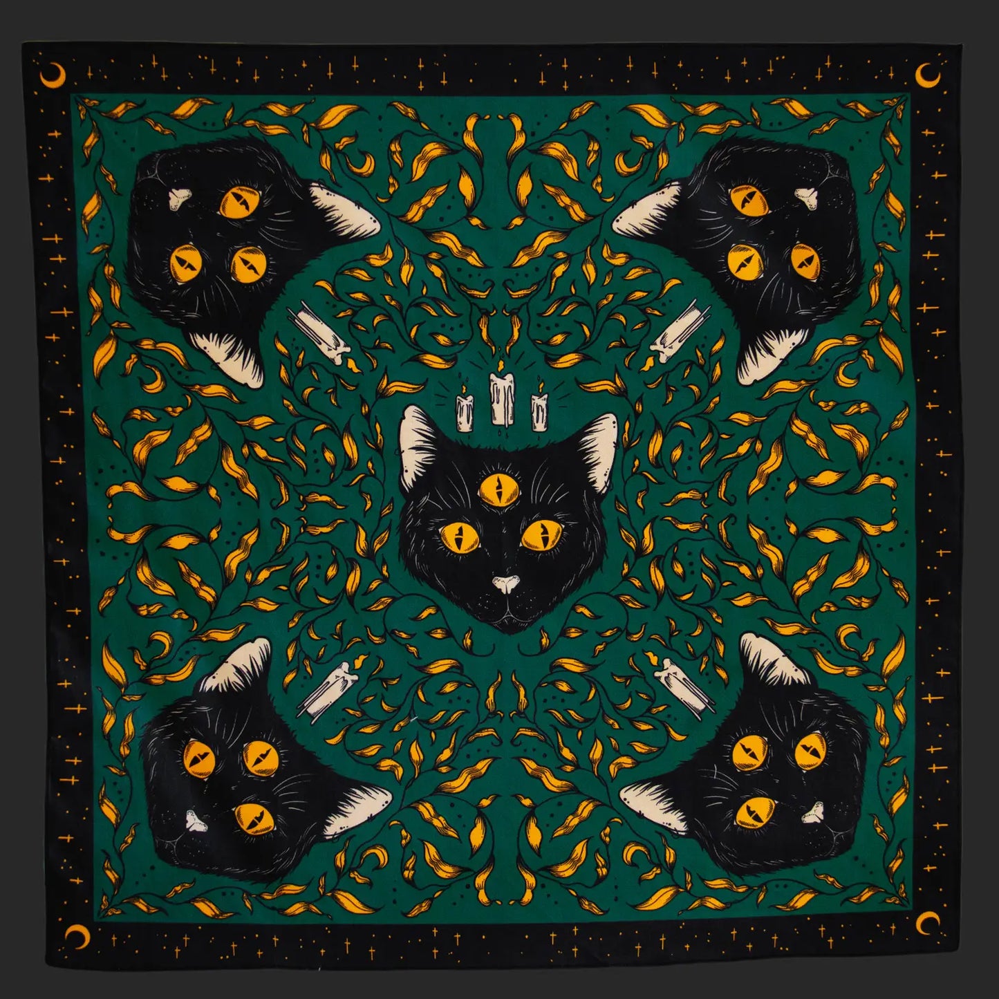 Witchy Black Cat Altar Cloth