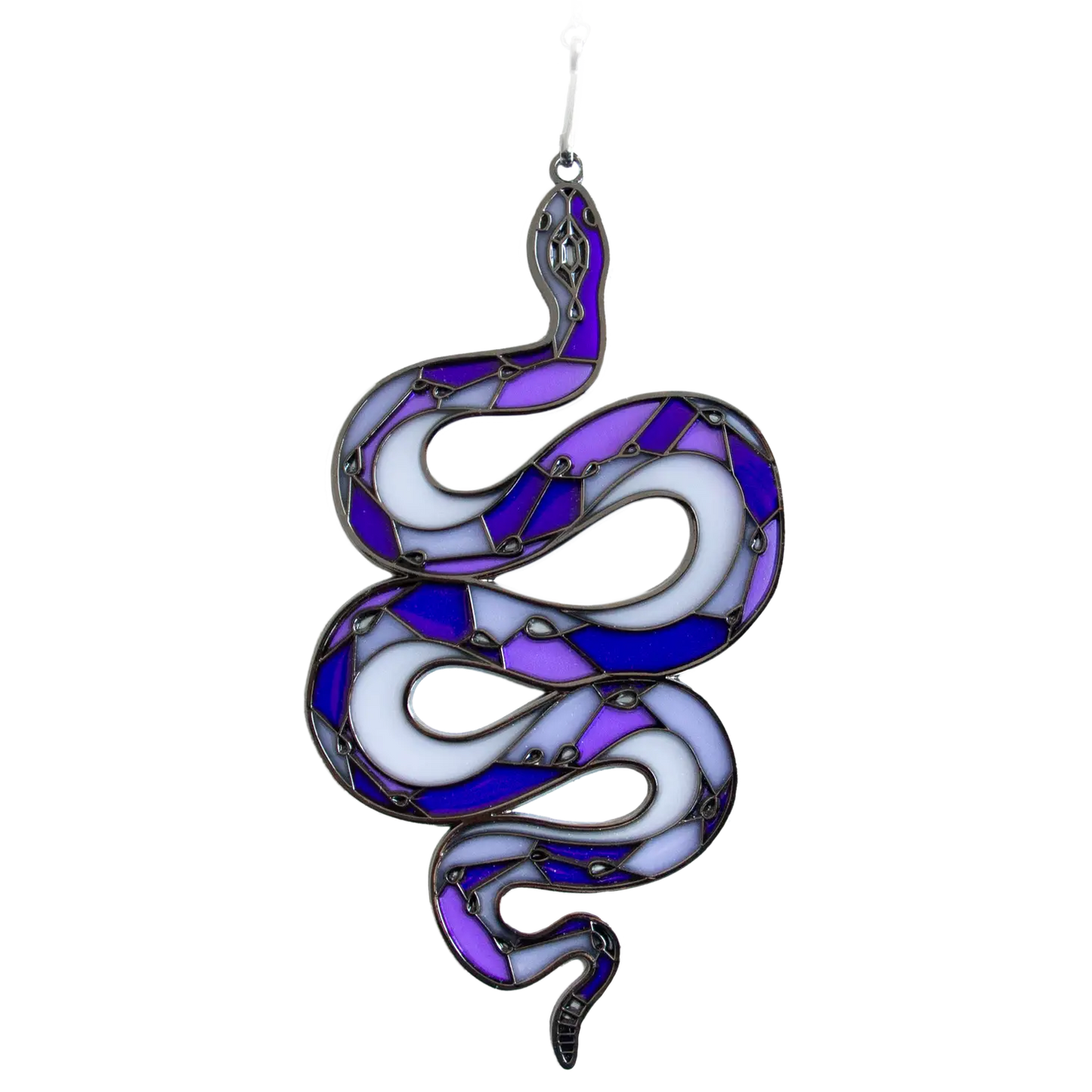 Purple Stained Glass Snake Sun-catcher Ornament