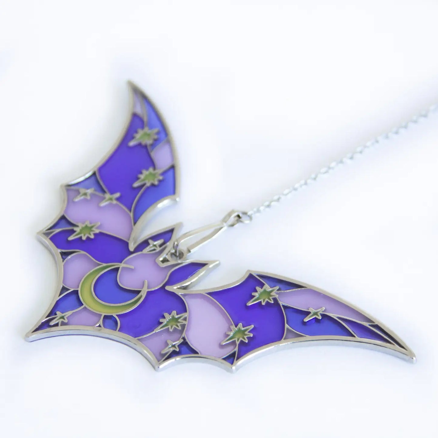 Purple Stained Glass Bat Sun-catcher Ornament