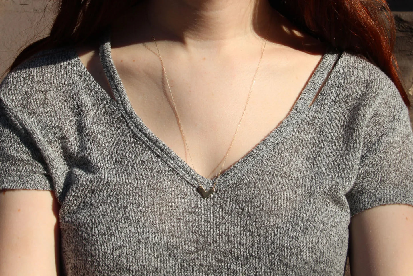 14kt Solid Gold Chevron Necklace