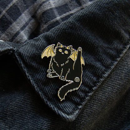 Black Cat Pentacle Butt Enamel Pin