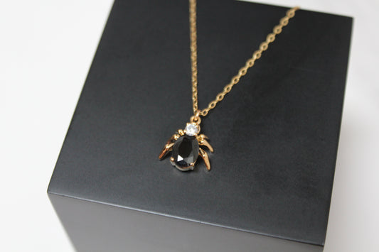 Cubic Zirconia Spider Necklace in Gold