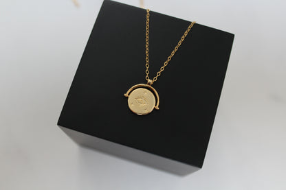 Evil Eye Spinner Necklace in Gold