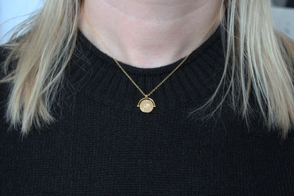 Evil Eye Spinner Necklace in Gold