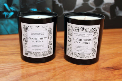 Fall Out Boy Candle Bundle - Sugar We're Goin Down & Grand Theft Autumn | Set of 2 10oz Soy Candles