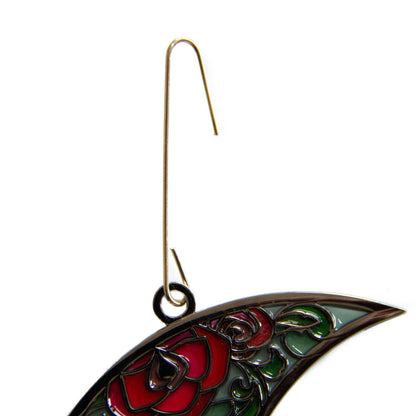 Moon Roses Witchy Christmas Ornament