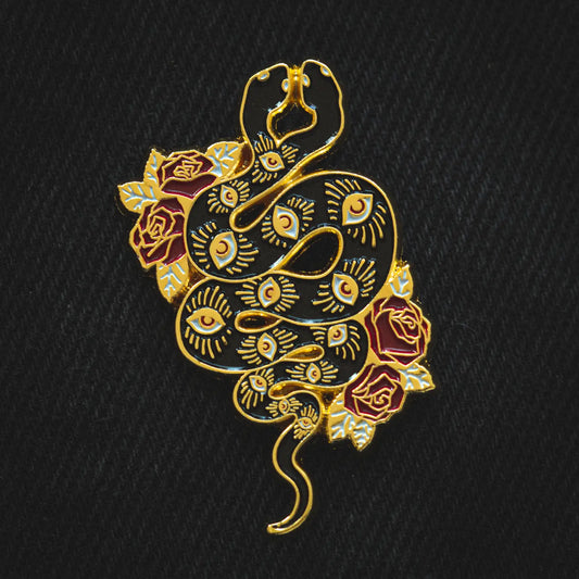 Two Headed Snake Gold Enamel Pin