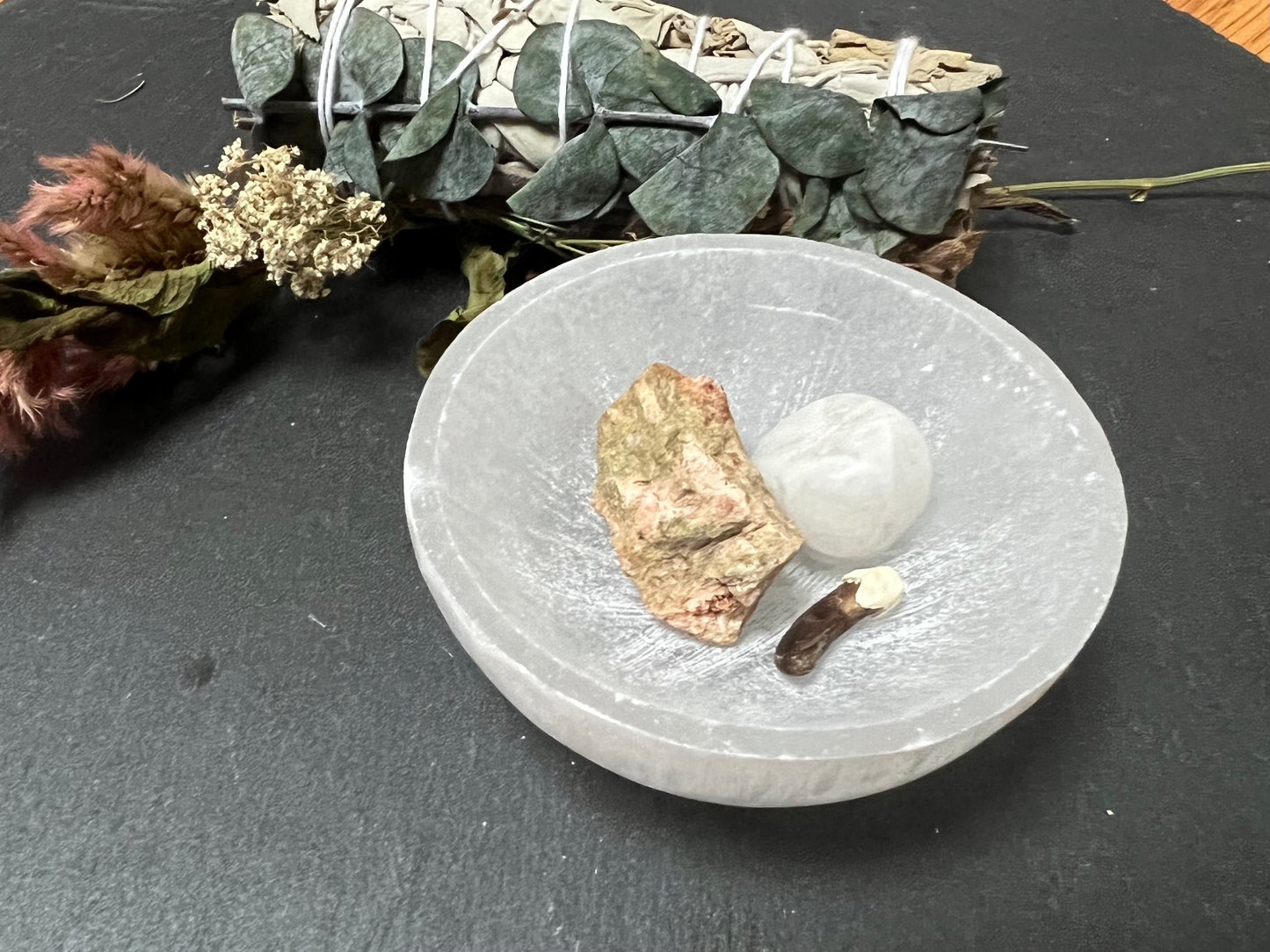 Hand-Carved 3" Selenite Recharging Bowl